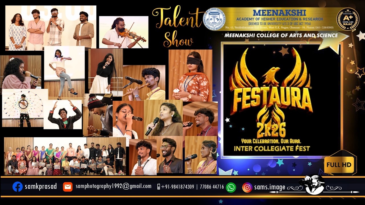 MEENAKSHI COLLEGE of ARTS & SCIENCE : FESTAURA 2K26 : Talent Show  : 13.03.26 :  @samimageschennai ​