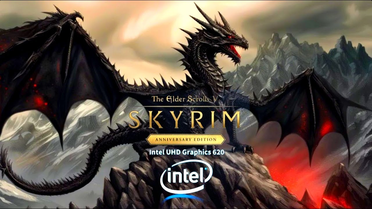 Playing the Elder Scrolls V: Skyrim Anniversary Edition on Intel UHD 620 iGPU