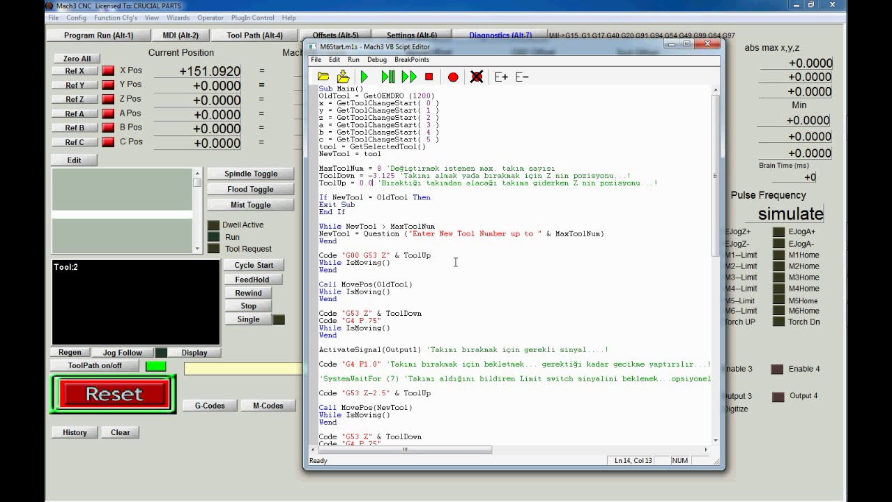 MACH3 otomatik takım değiştirme nasıl yapılır ve mach3 macro (auto tool change mach3 )
