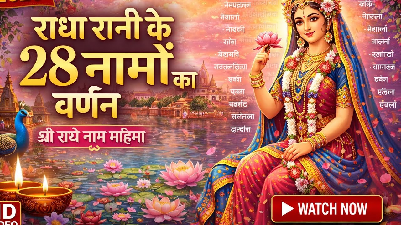 🌺राधा रानी के 28 दिव्य नामों का वर्णन | श्री राधे नाम महिमा | Radha Rani 28 Naam