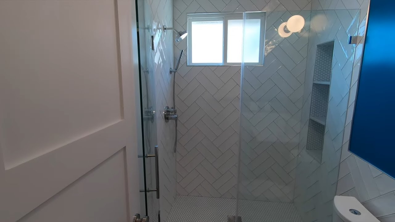 Double Herringbone Tile Installation | Bathroom Remodel | Before After | Pulsar Construction