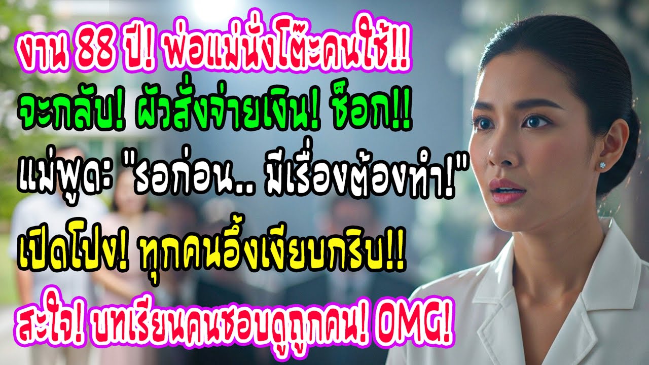 งานฉลอง88ปีแม่สามี พ่อแม่ฉันถูกให้นั่งโต๊ะคนใช้ ก่อนกลับสามีสั่งจ่าย แม่พูดเบาๆทั้งงานเงียบ