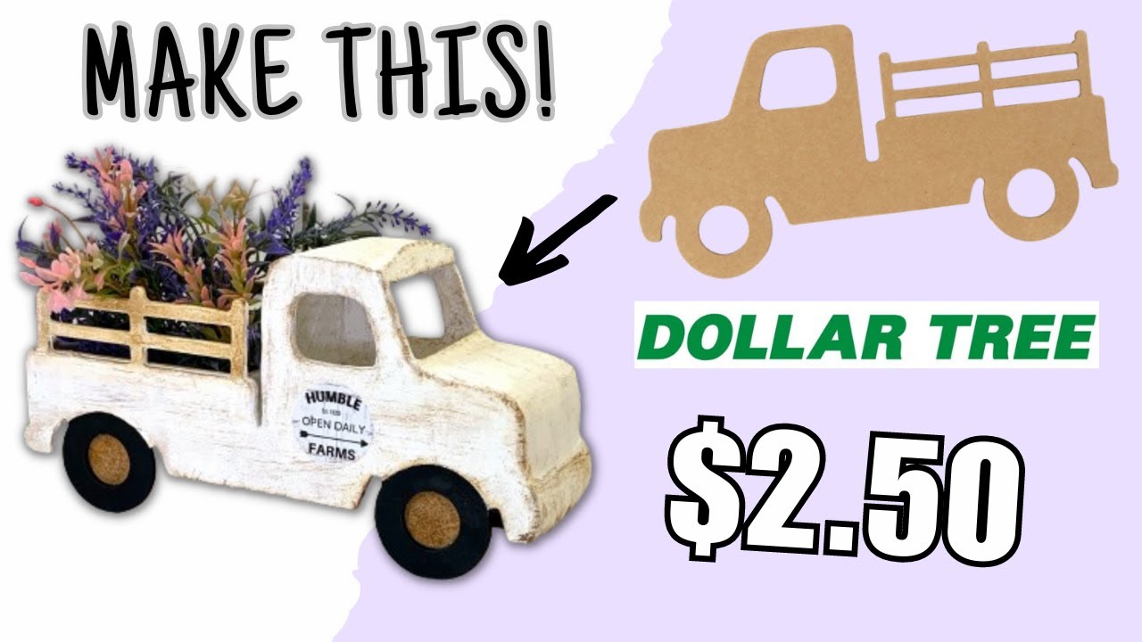 How to MAKE A farmhouse TRUCK for CHEAP | Dollar Tree Fall DIY | Farmhouse Truck DIY!