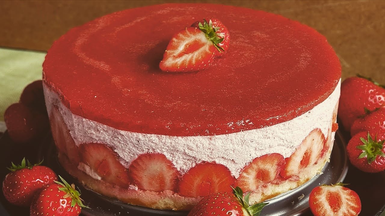 How to make Strawberry Mousse Cake - Strawberry Charlotte 🍓🎂 | A Tiny Whisk