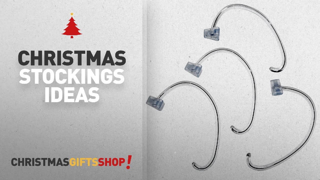 Top Christmas Stockings Holder: Holiday Joy - 4 Christmas Safety Grip Stocking Holders - Hang