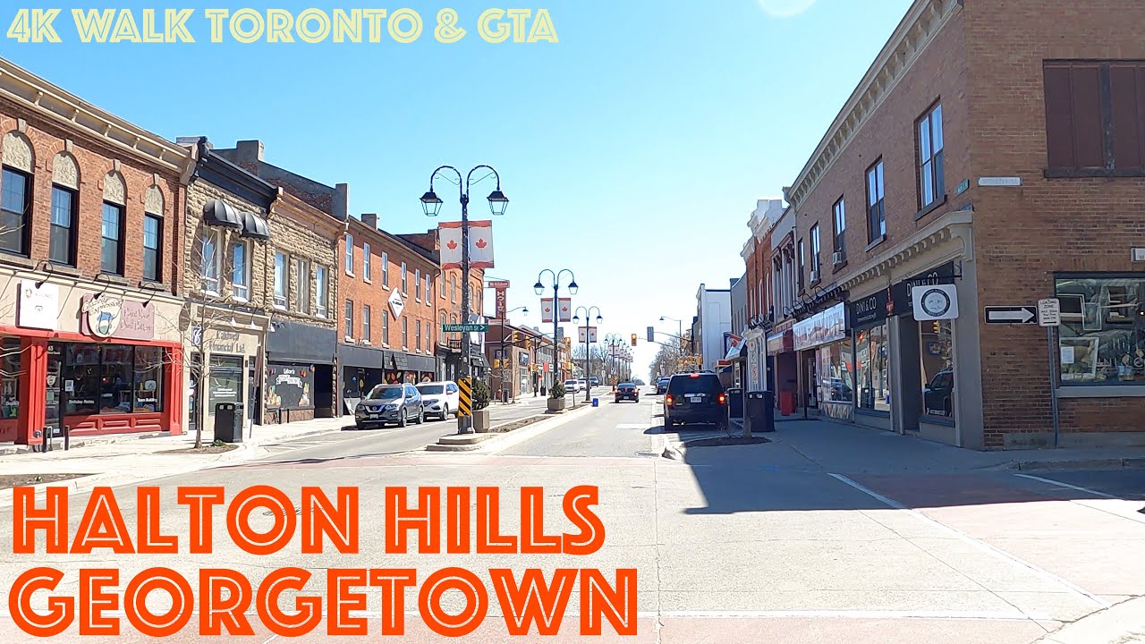 Georgetown (Go Transit Station) - Halton Hills: 4K Slow Walk Greater Toronto Area, Canada