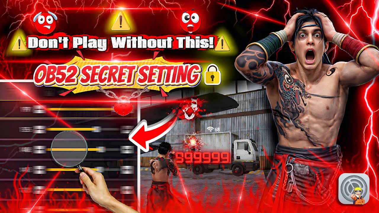 Free Fire OB52 Secret Setting: 999999% Headshot Trick 🔥 (After Update)