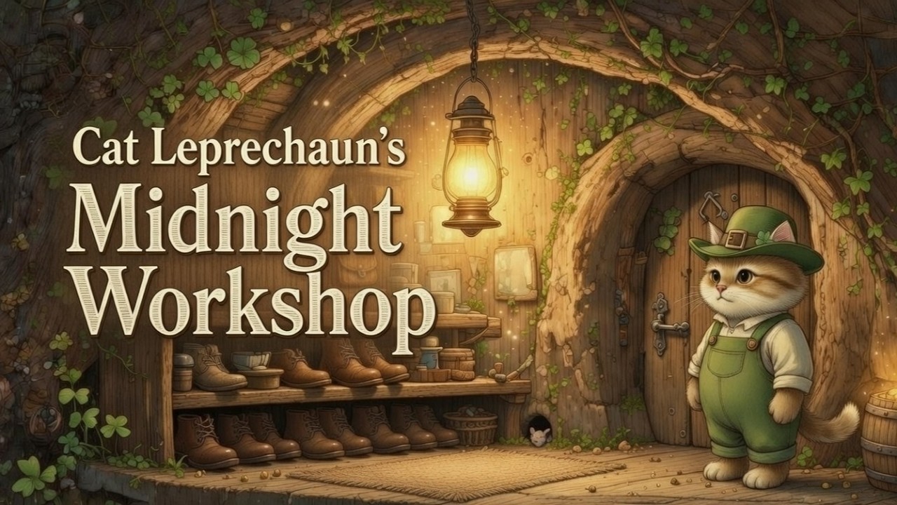 Midnight Workshop of the Cat Leprechaun 🍀 | Cozy Gentle AtmosphericMusic with Cats