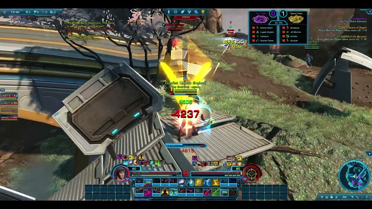 SWTOR 2/1/26 PVP Arena:  Pretty darn nice kiting, if I do say so myself