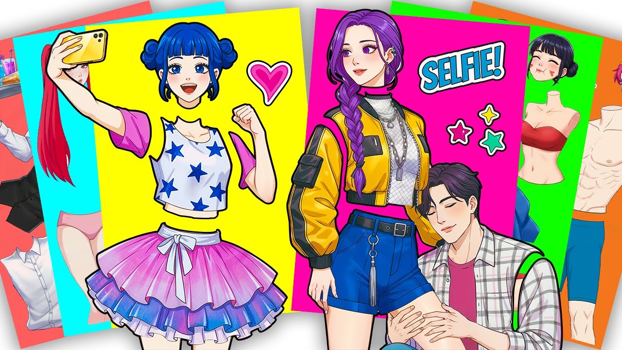 Selfie Time! 📸 HUNTRIX RUMI x HUNTRIX ZOEY x SAJABOYS JINU - KPOP DEMON HUNTERS | Sticker Book DIY