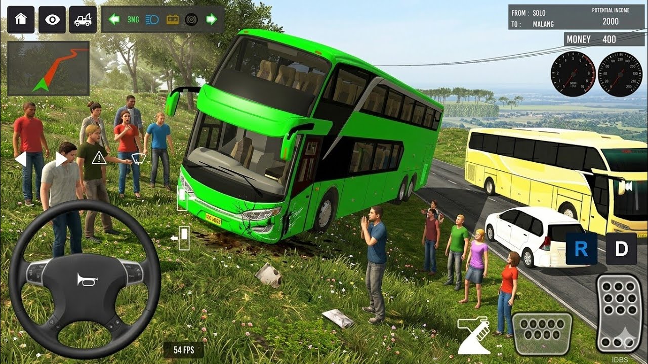  Indonesia Double Decker Bus Driving 😱🔥 | Euro Coach Bus Simulator Android Gameplay part 4