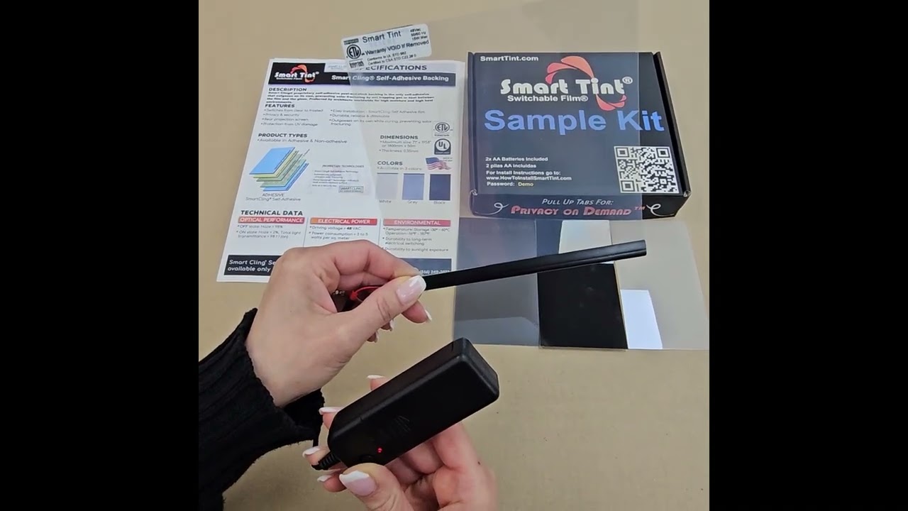 Genuine Smart Tint Architectural grade Ultra Clear Smart Film Sample Kit