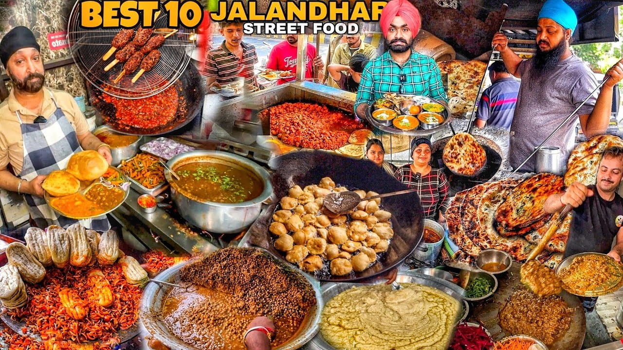 Best 10 Street Food Jalandhar | Kulcha Chole Nutri kulcha Bhature chole Wadapav
