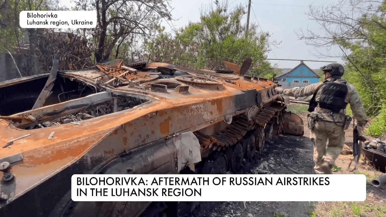 Shell fragments, destroyed houses and abandoned animals: aftermath of fierce fighting in Bilohorivka