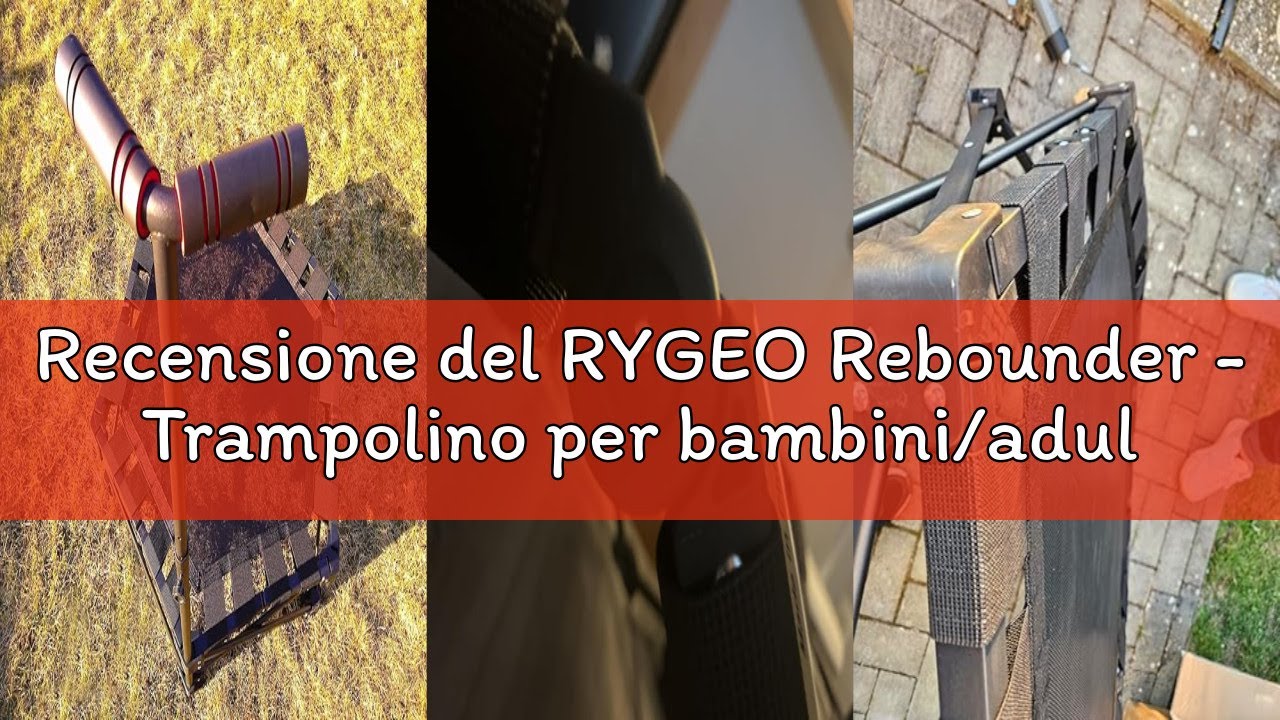 Recensione del RYGEO Rebounder - Trampolino per bambini/adulti, pieghevole, capacità 90,7 kg, con ma