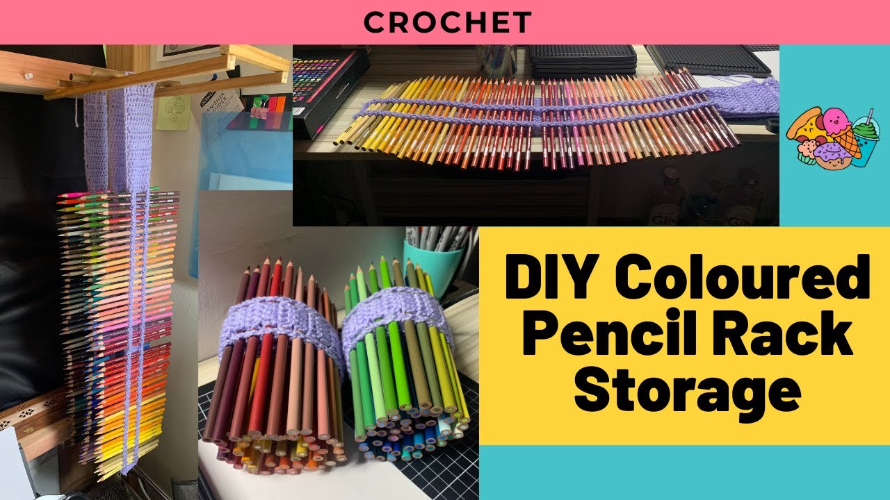 DIY Colored Pencil Rack or Roll Storage with Crochet EASY!