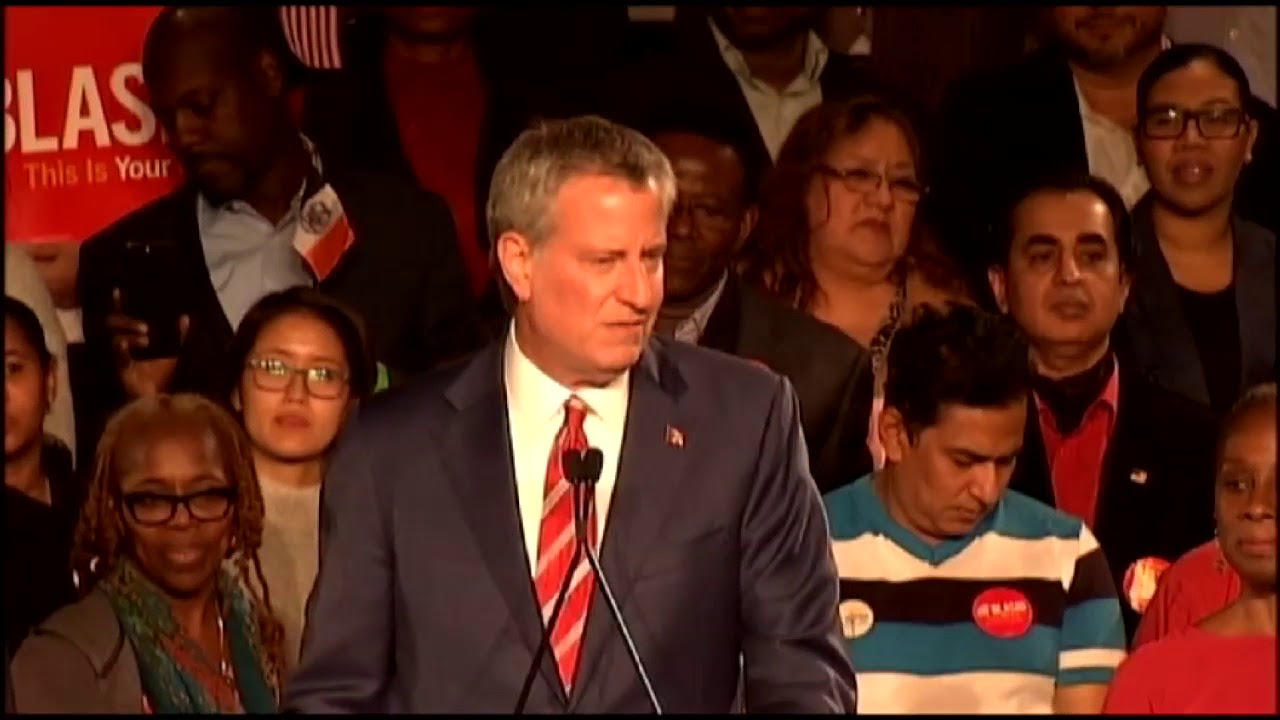 Mayor Bill de Blasio's Victory Speech 2017