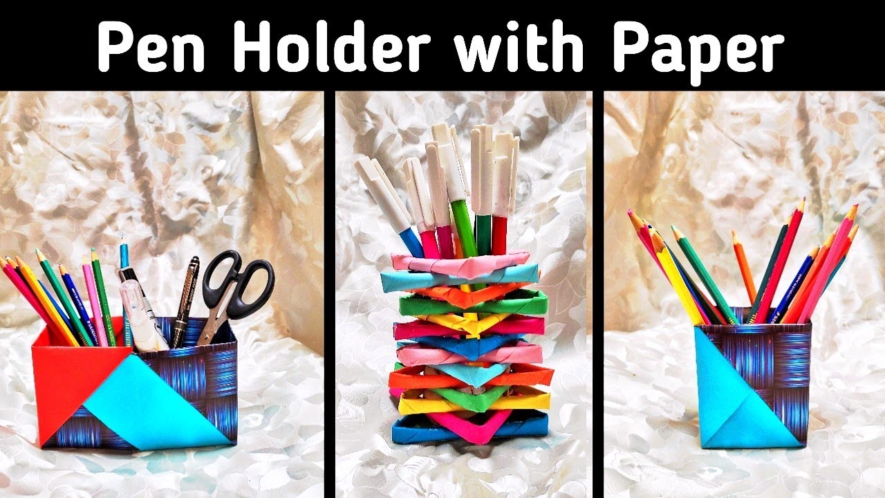 How to make a Pen Holder with Paper | DIY Pen  Holder with Paper | Paper Craft 