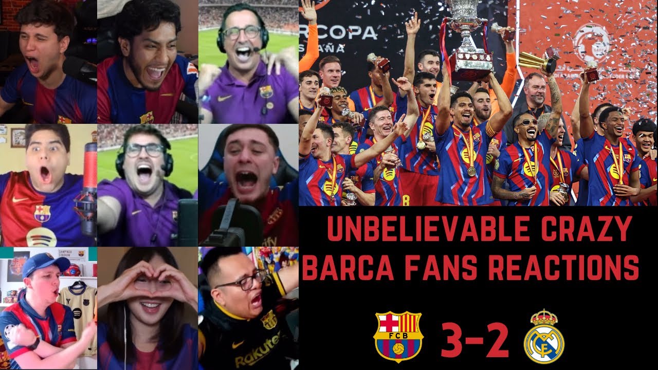  Unbelievable Crazy BARÇA fans reactions to BARCELONA 3-2 REAL MADRID | Supercopa final