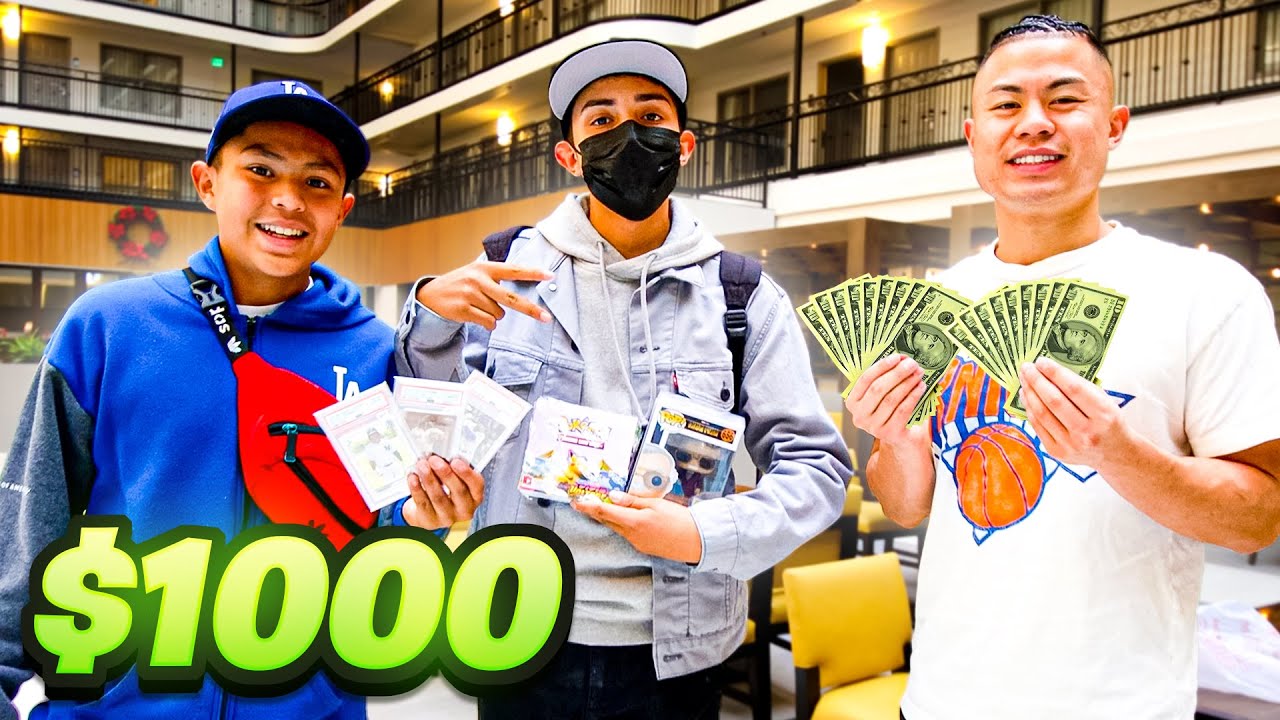 Taking Random Fans On A $1000 Shopping Spree At California Card Show!