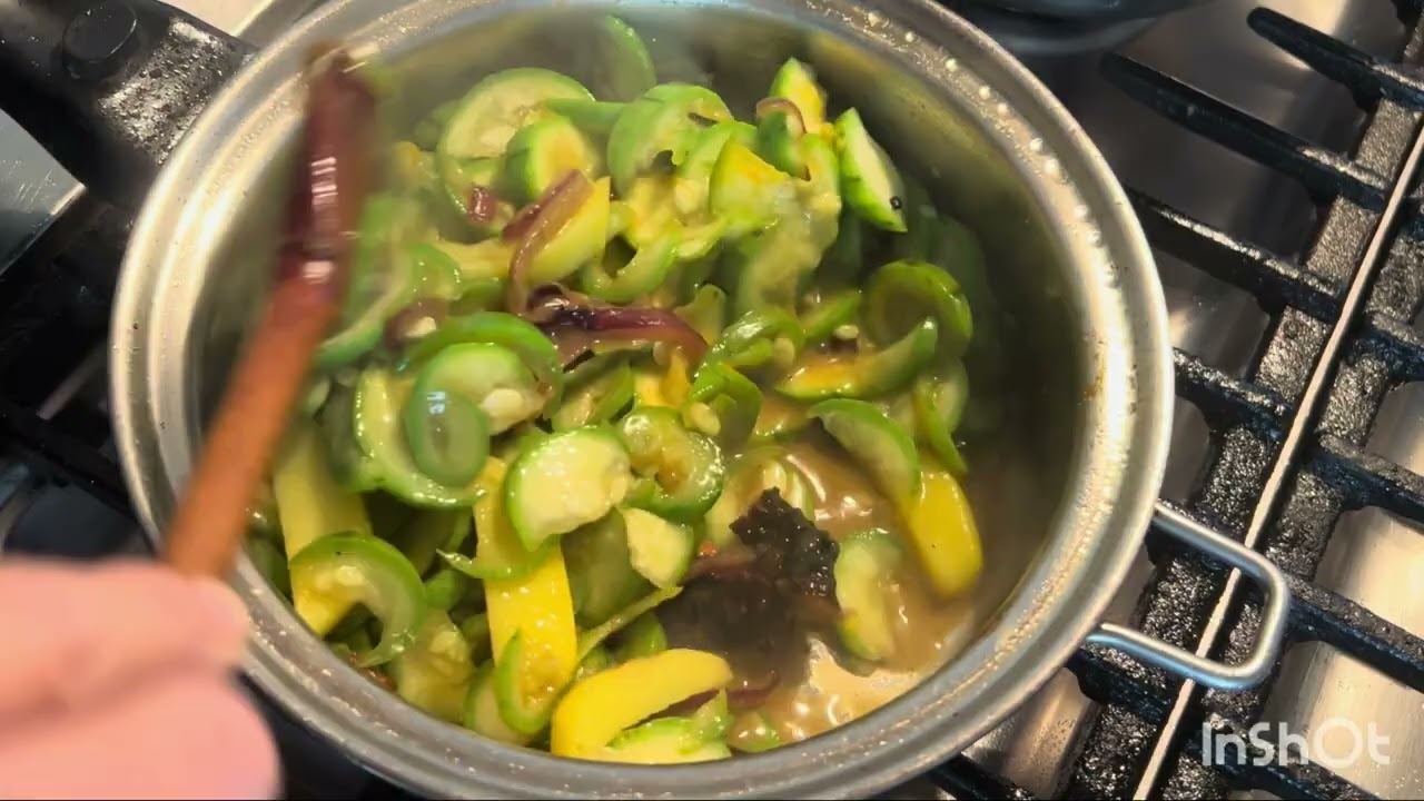 Как приготовить люффу с вяленым мясом буйвола 👍😋👌