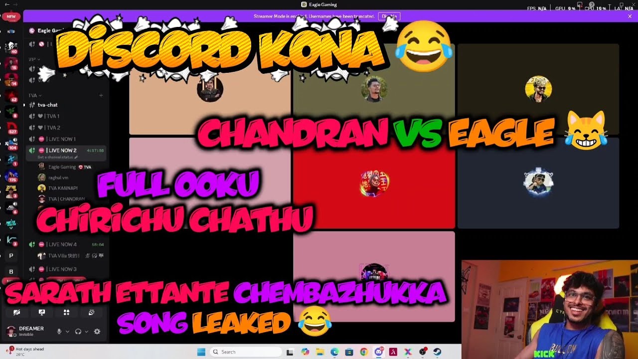 DISCORD KONA 😂 CHANDRAN VS EAGLE 😹 CHIRIPICHU KONNU FULL OOKU 😹#eaglegaming #gtarp 