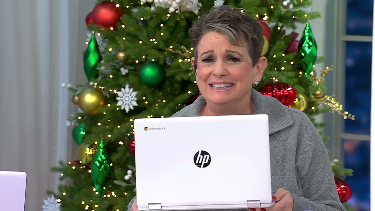 HP 14" Touch 2in1 Chromebook Laptop, Intel 128GB Storage, Mouse &amp; Voucher on QVC
