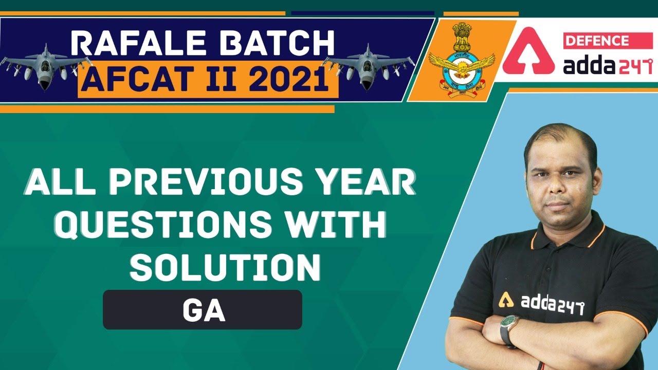 AFCAT 2 2021 | General Awareness | AFCAT Previous Papers With Solutions