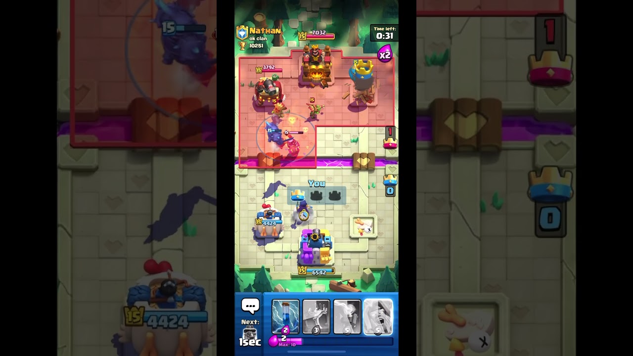 #clashroyale lost one tower, then took two towers