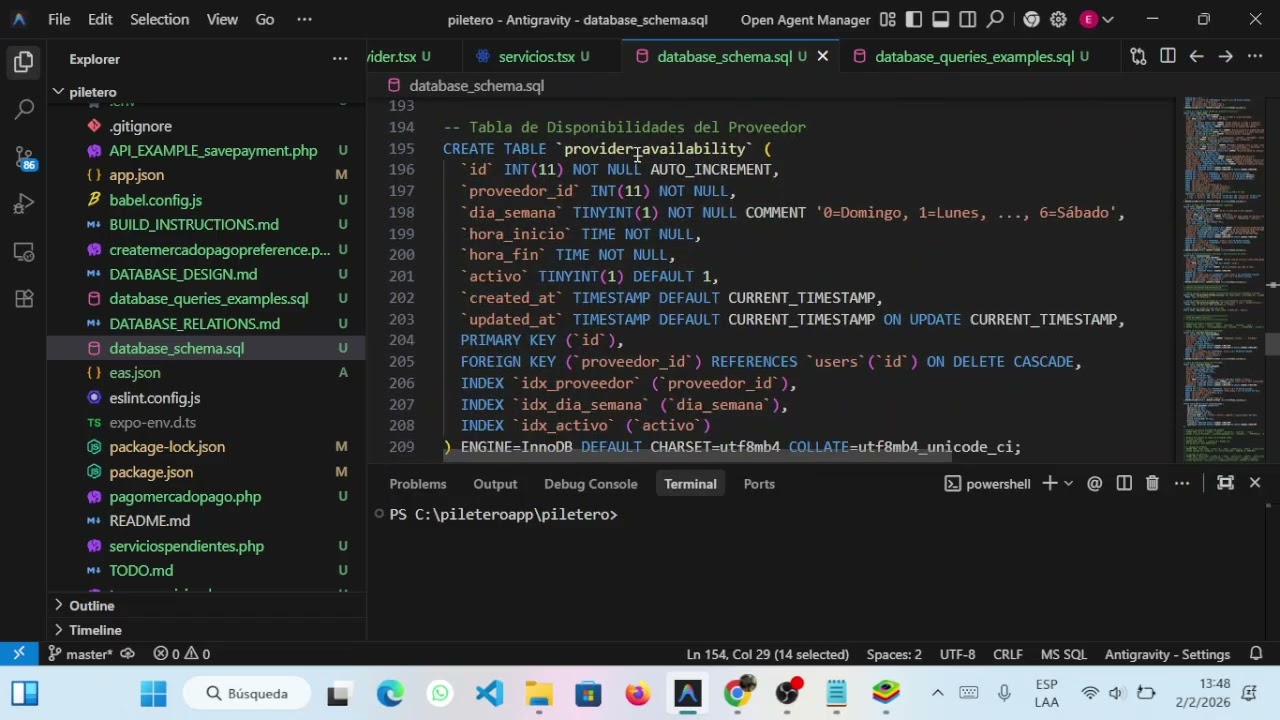 Aplicacion para clientes y proveedores de servicios. React Native + Php + MySql + IA