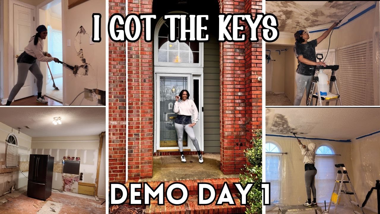 Just moved into my new house! Full Kitchen Demo. Day1 of Renovations. Remodling my brand new home.