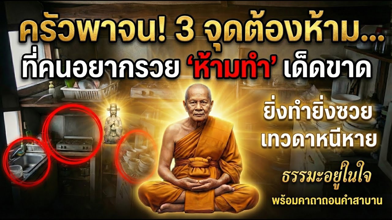 ห้องครัวพาจน? รีบเช็ก 3 จุดตาย ถ้าไม่อยากให้เงินรั่วทั้งชีวิต! (อาถรรพ์เทพเจ้าเตาไฟ)#ธรรมะ #คติธรรม