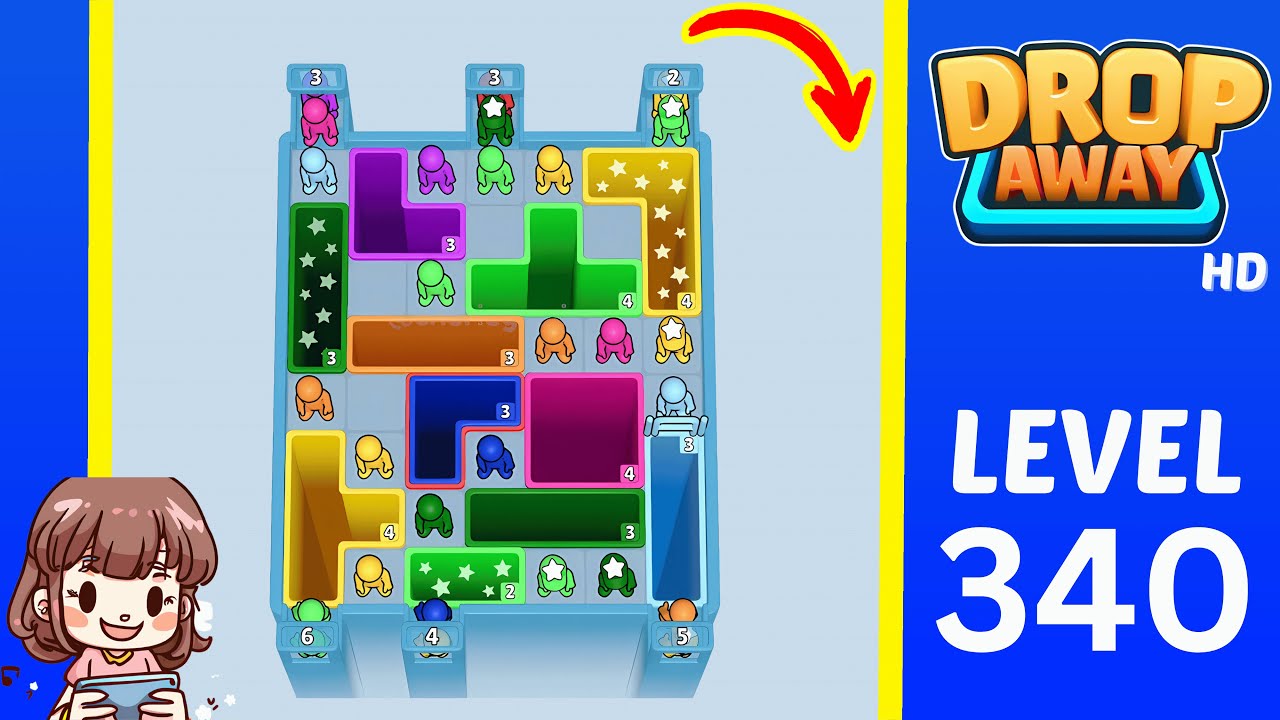 Drop Away Level 340 Solution Walkthrough