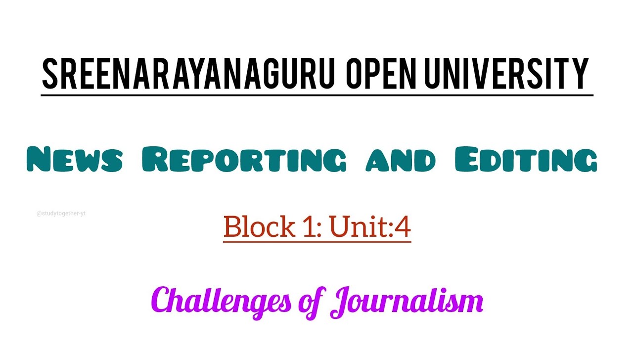 Challenges of Journalism
