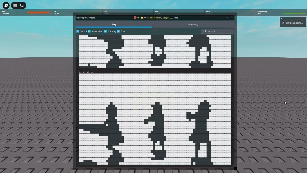 Bad Apple!! simulated in roblox studio