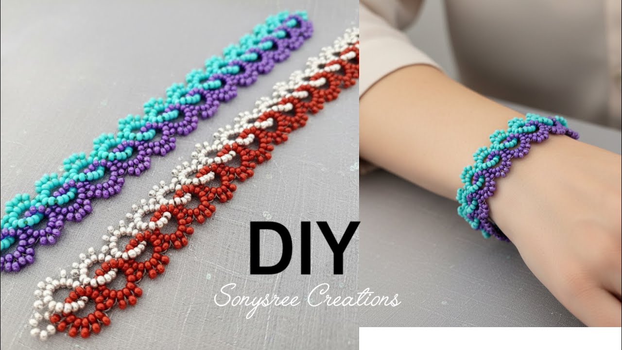 Interlace Beaded Bracelet || How to make Beaded Bracelet || Beaded Lace