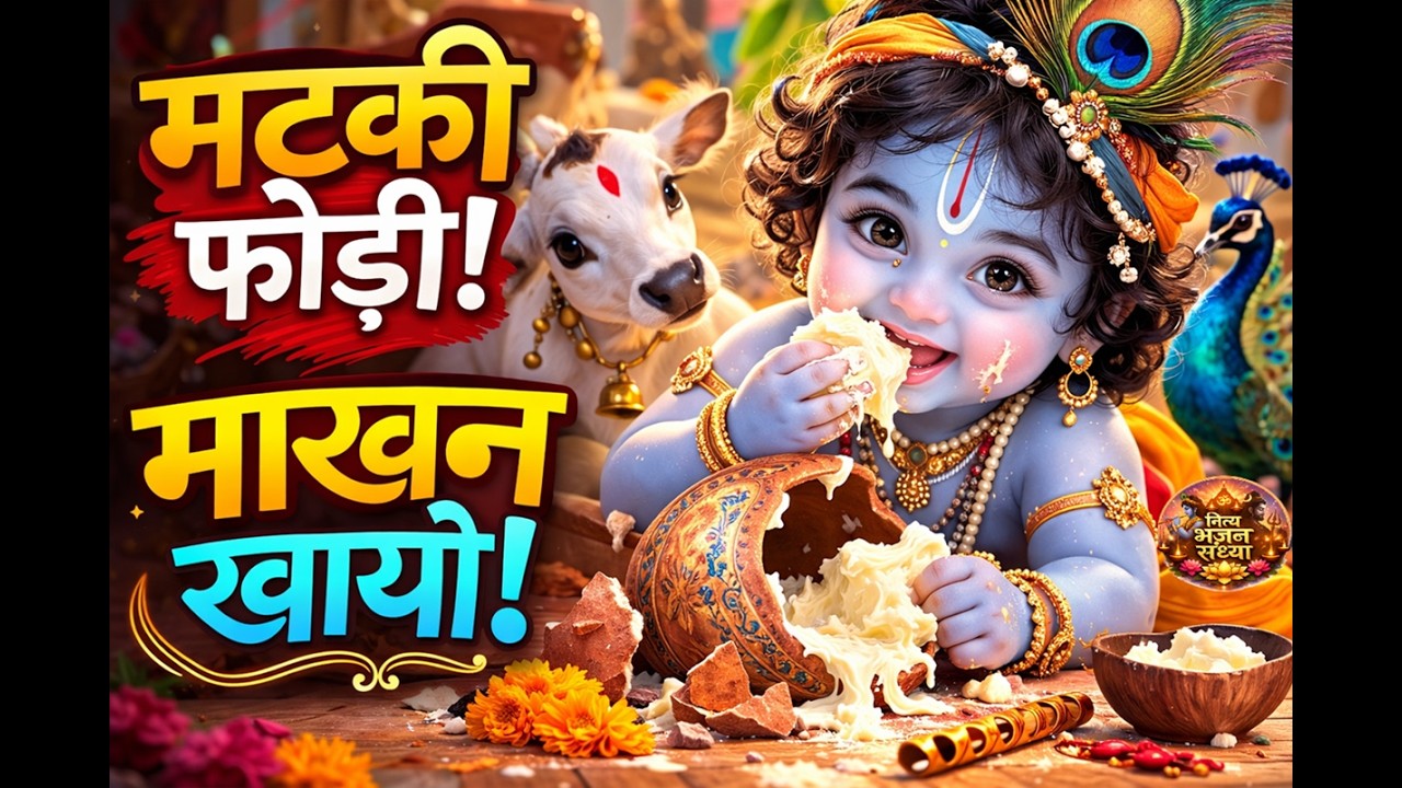 मटकी फोड़ी! माखन खायो! | Makhan Chori Bhajan | Fast Dholak Geet | Nitya Bhajan Sandhya #matkiphod