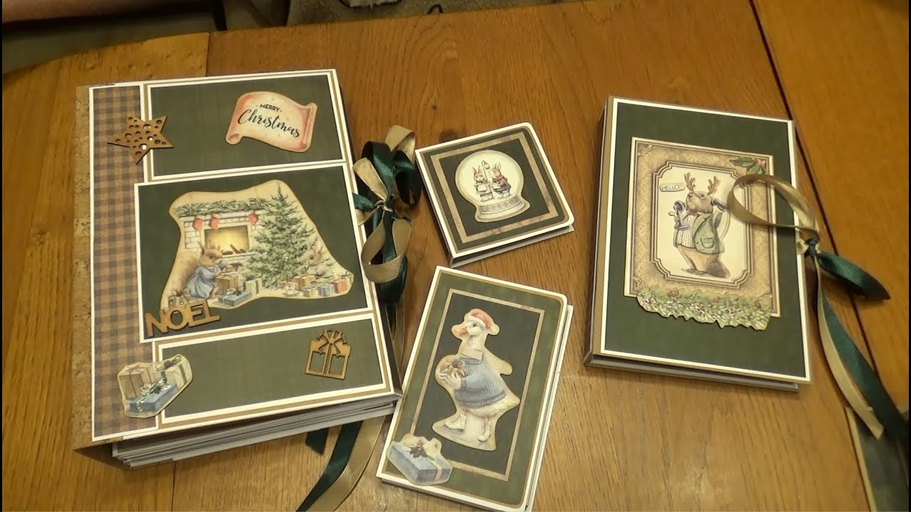 Créations de Noël avec bloc ACTION ; Christmas in the forest #scrapbooking #album #noel