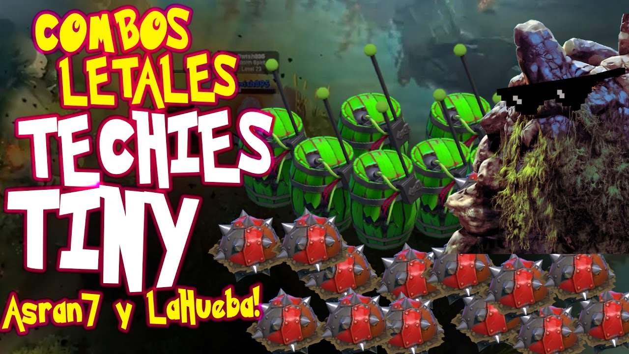 Dota2 - COMBOS LETALES! - TECHIES & TINY - Asran7 y LaHueba! GAMEPLAY!