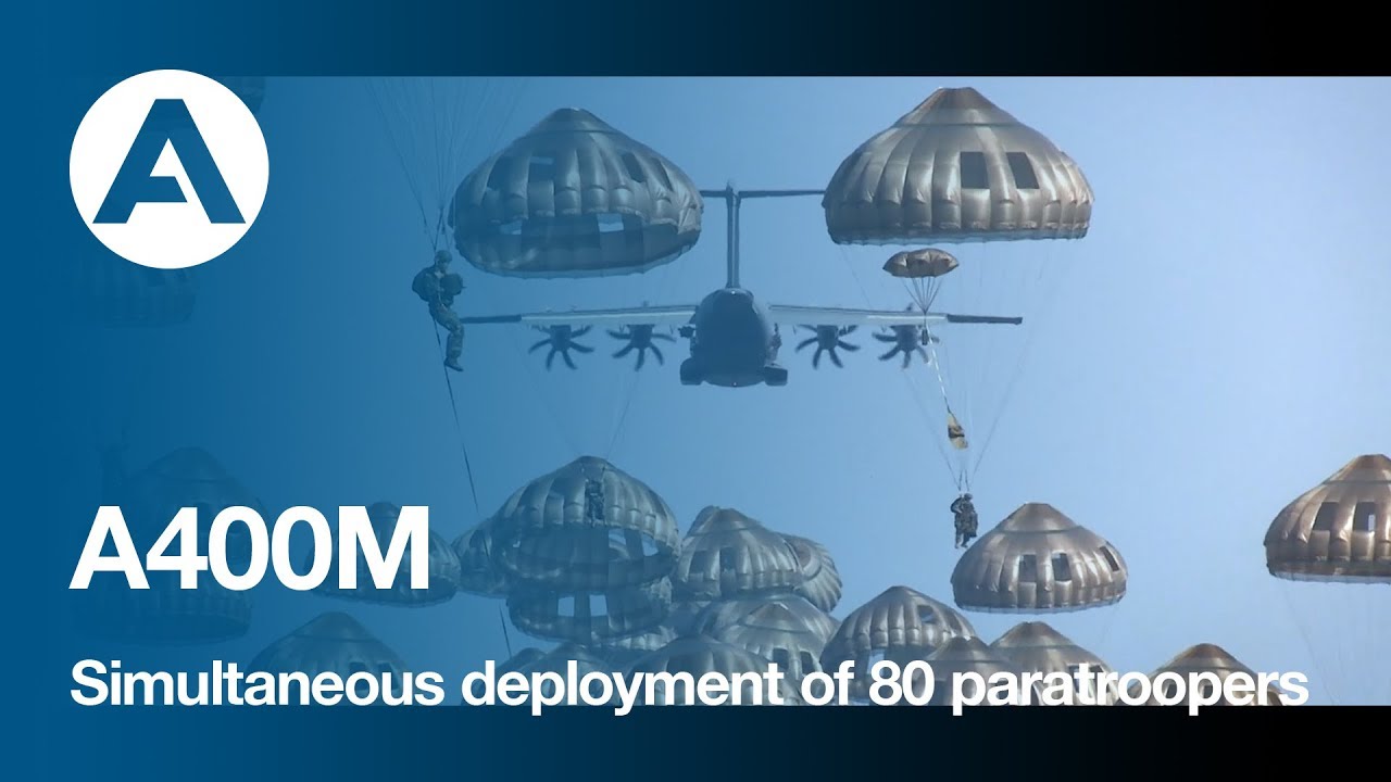 A400M - Simultaneous deployment of 80 paratroopers