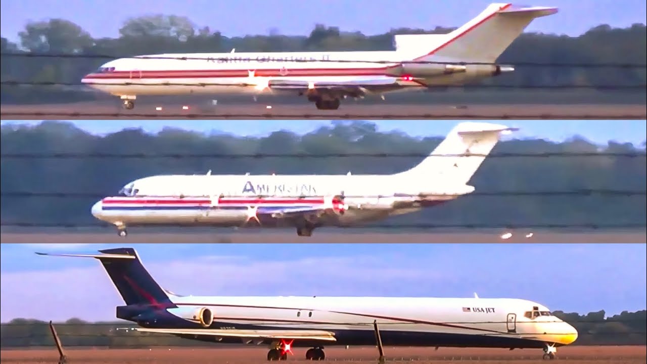 Blast from the Past - Boeing 727 / McDonnell Douglas DC-9 & MD-82 Landing | Willow Run Airport 