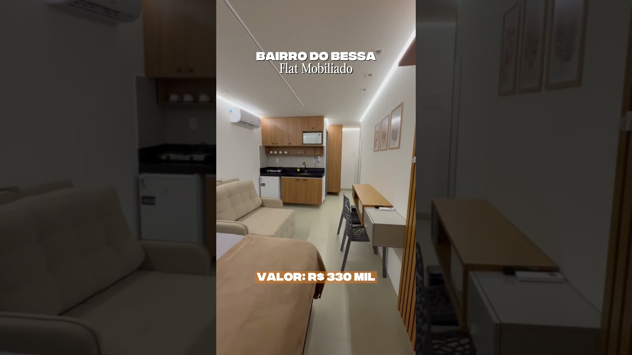 Flat em João Pessoa - Bessa, mobiliado, para investir por R$ 330 Mil 