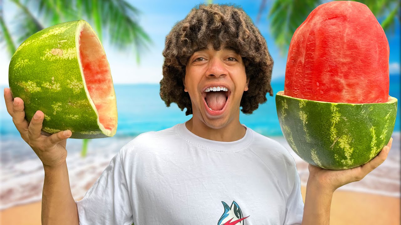 تحدى تقشير البطيخ 🍉😱 اغرب طريقه تقشير فى العالم 😱