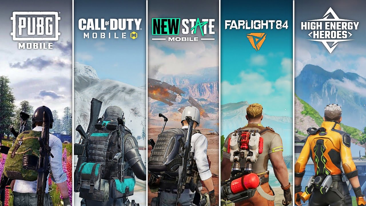 High Energy Heroes VS Farlight 84 VS New State Mobile VS Call of Duty Mobile VS PUBG Mobile
