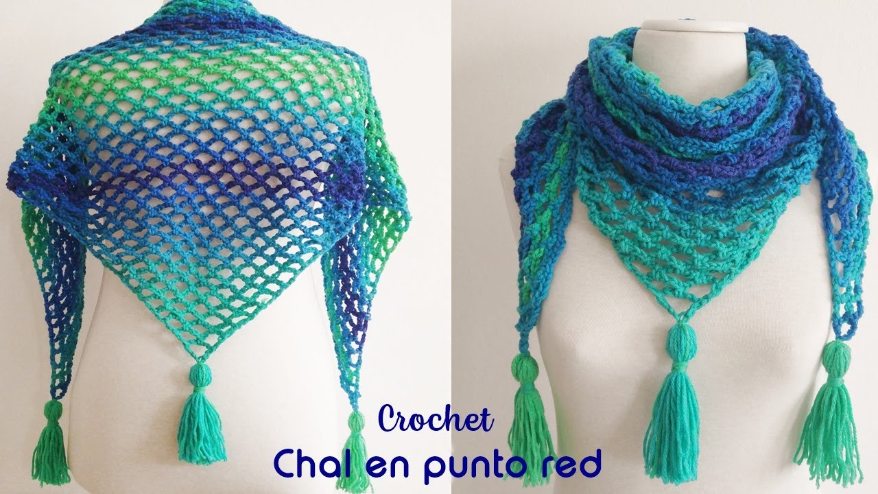 Chal en punto red a crochet