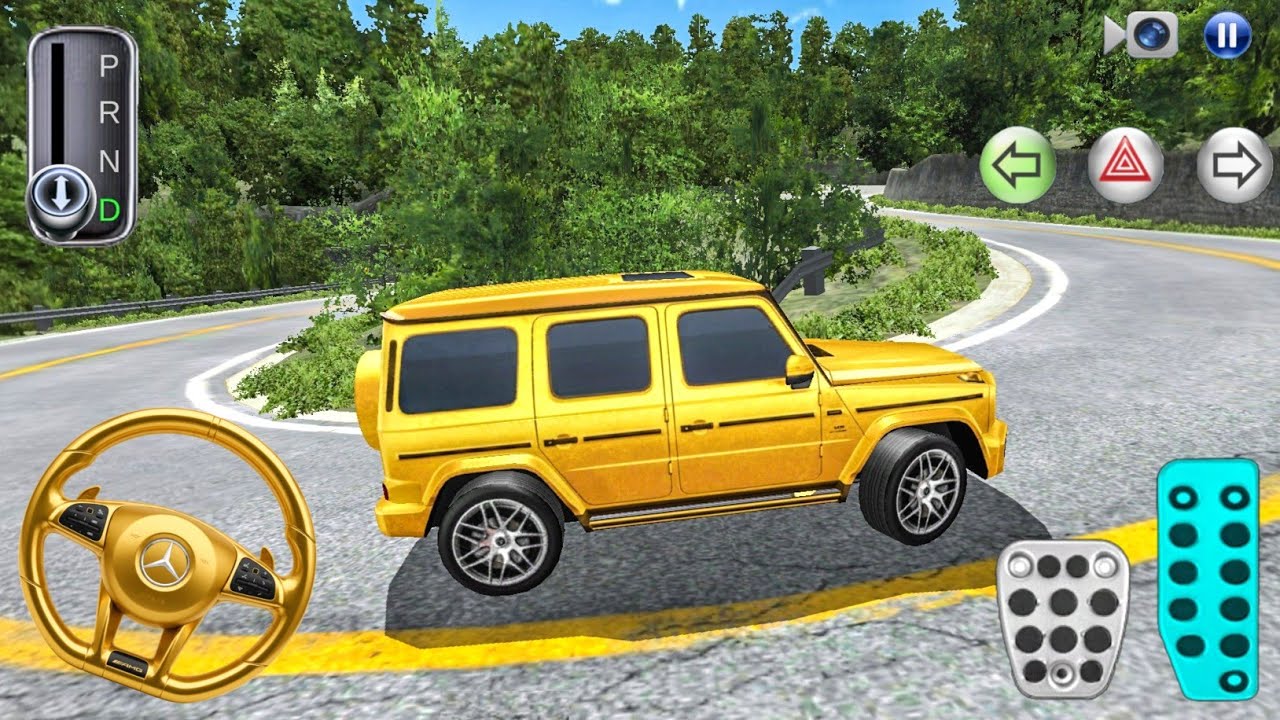 New Golden Car Mercedes G63 Narrow Mountain Road Driving - 3D Driving Class - Android Games 2026