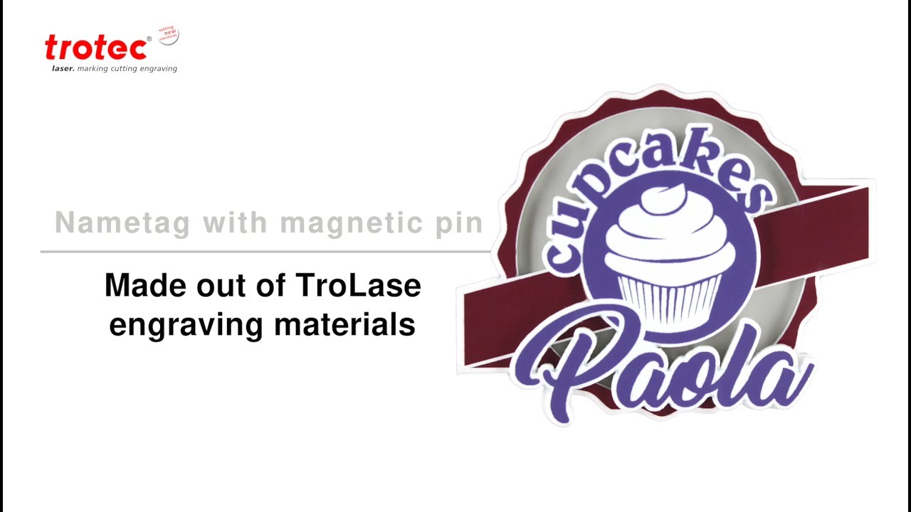 Laser cutting name tags made of TroLase engraving materials