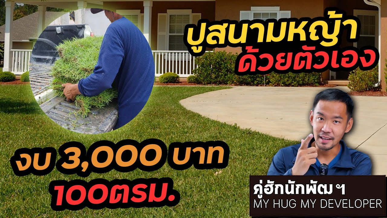 ปูหญ้า ด้วยตัวเอง งบ 3,000บาท / 100ตรม. | Ep.177