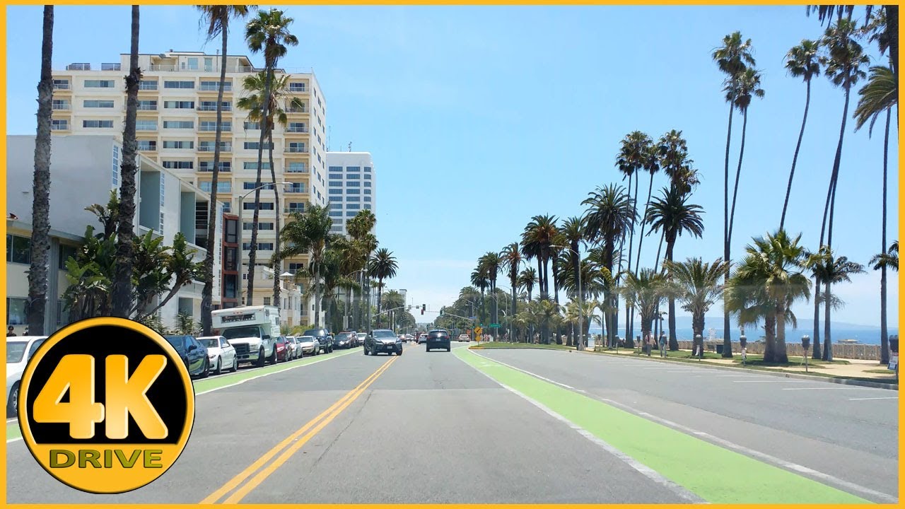 Driving Tour of Ocean Ave, Santa Monica (Adelaide Dr to Wilshire Blvd) [4K]