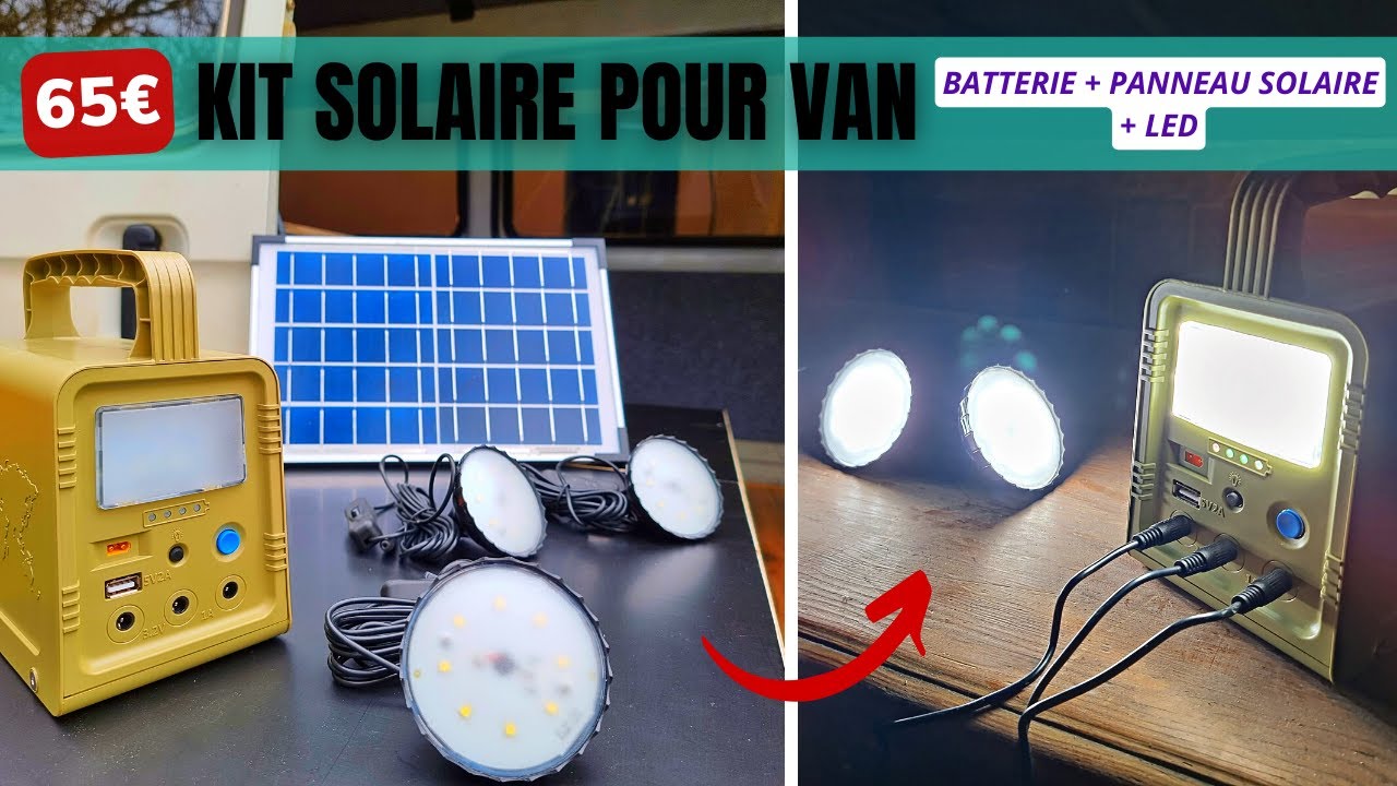 65€ pour être AUTONOME en ÉLECTRICITÉ en VAN : batterie + panneau solaire + éclairage LED ! (ep 19)